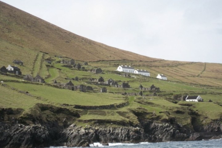 a photo of ruins on a hillside