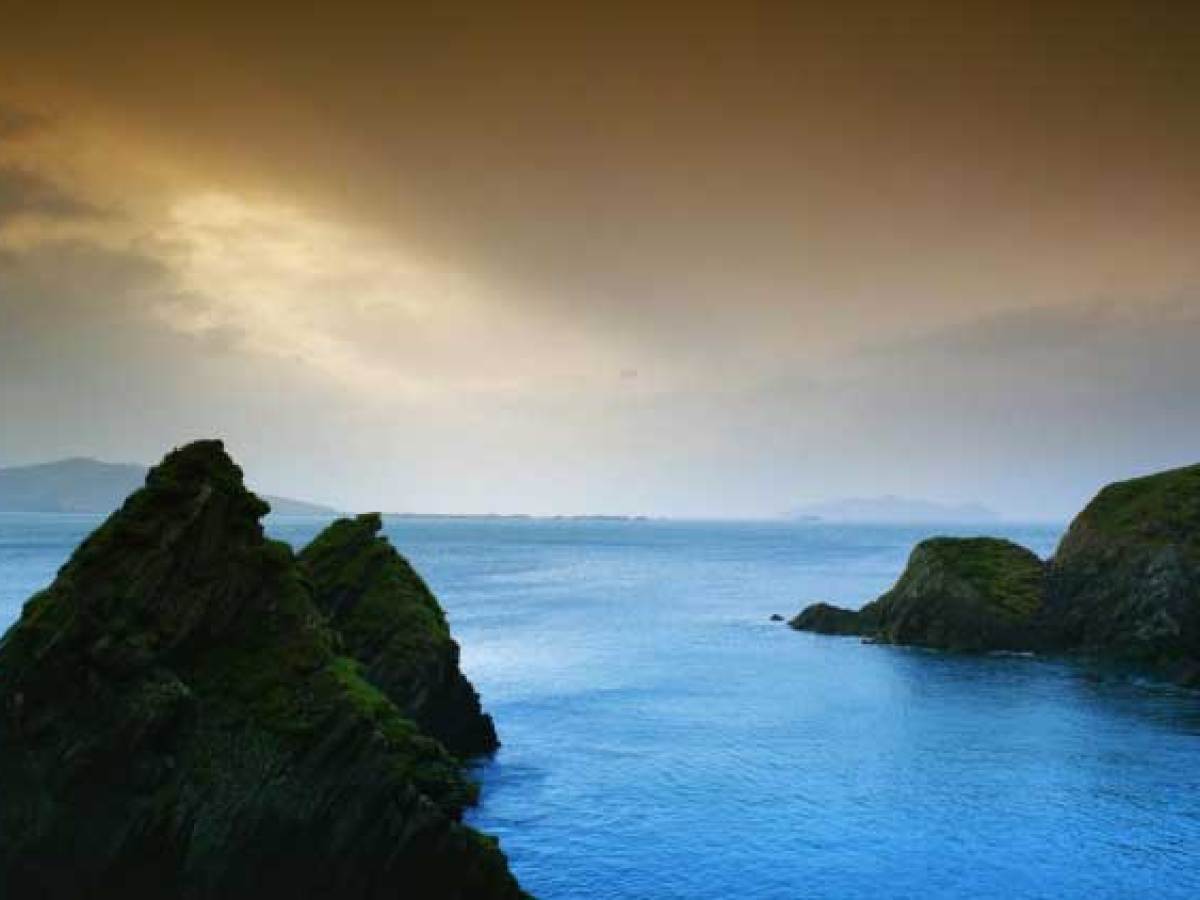 an island in the middle of a body of water